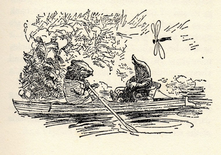 An illustration by Ernest H. Shepard from The Wind in the Willows by Kenneth Grahame