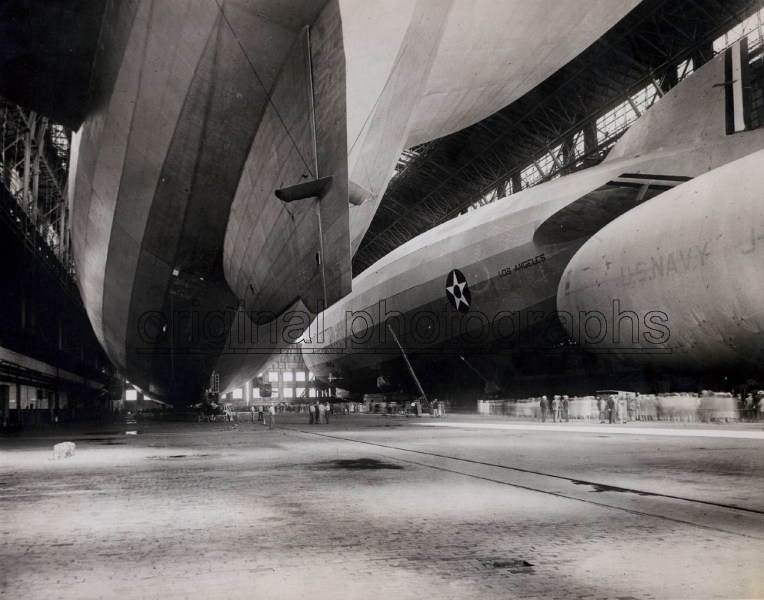 US Navy airship Los Angeles in the giant Hangar at Lakehurst, New Jersey