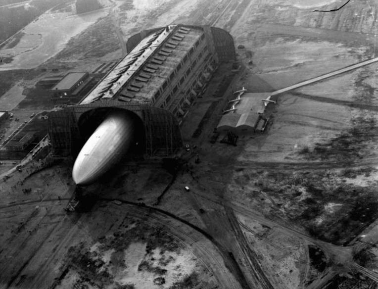 LZ 129 Hindenburg moored at Hangar No. 1, Naval Air Engineering Station Lakehurst in Manchester Township, Ocean County, New Jersey, United States.