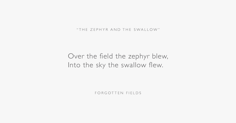 The Zephyr and the Swallow EP Poem