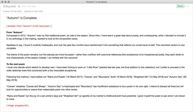 "Autumn" is Complete, 1 March 2020. Copyright 2020 Forgotten Fields. All rights reserved.