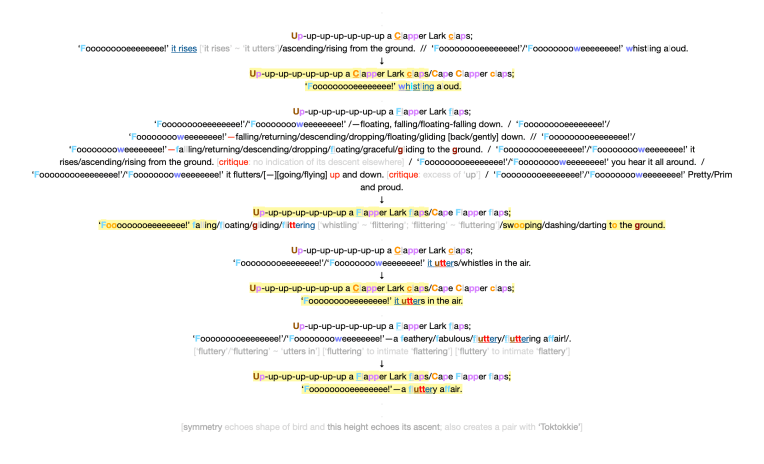 ‘A Clapper Lark’ Final Lines. Copyright 2023 Forgotten Fields. All rights reserved.